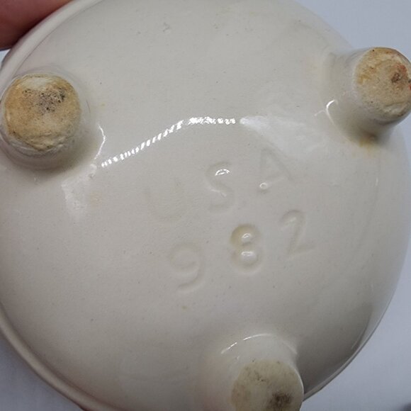 Vintage MCM Shawnee Condiment Bowls With Lids and Spoons Black & Ivory Color - Picture 10 of 10